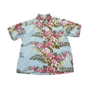 Men’s Vintage 1990s Reyn Spooner Hawaiian Shirt Floral Print Made in Hawaii